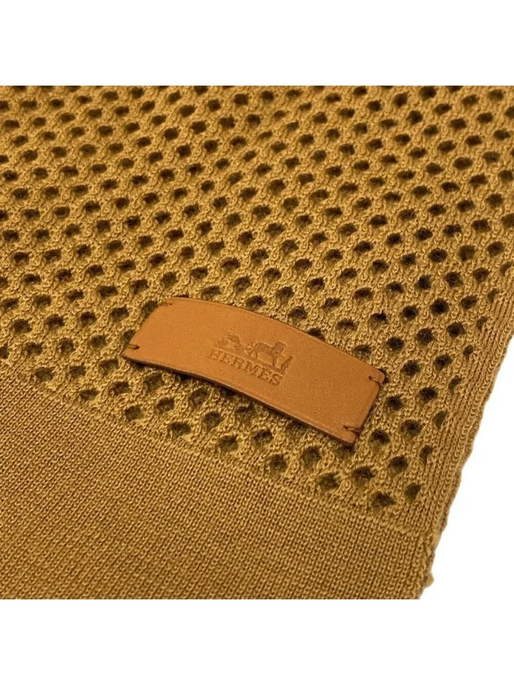 Hermes Scarf Maille Fillet Brown Cashmere